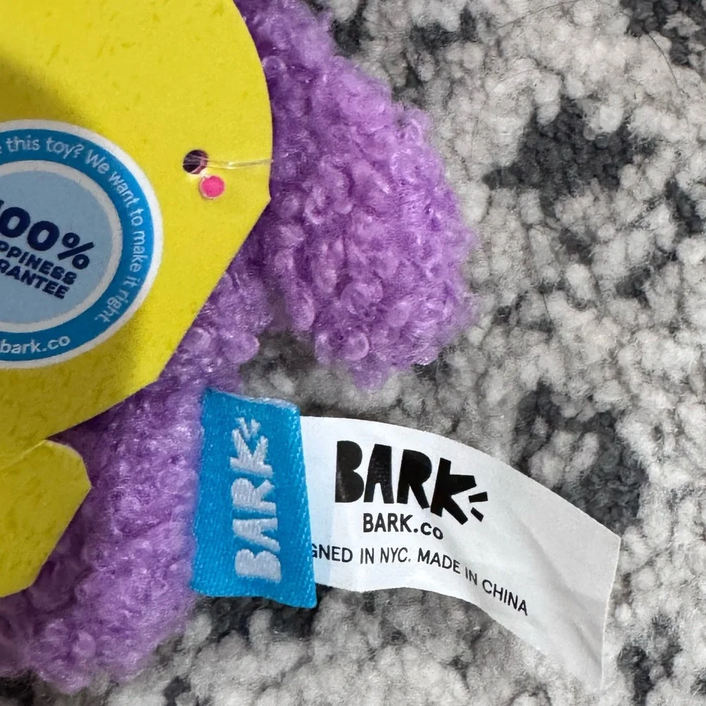 Bark ‘Square Bear’ Purple Plush Dog Toy